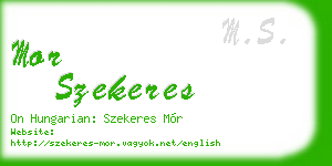 mor szekeres business card